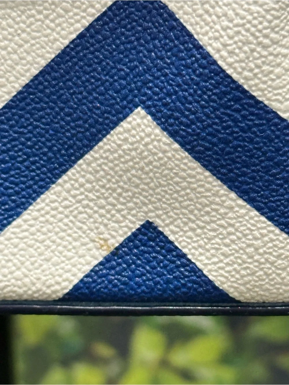 Dooney & Bourke Chevron Ruby Mini Satchel Coated Cotton Handbag Navy Blue White